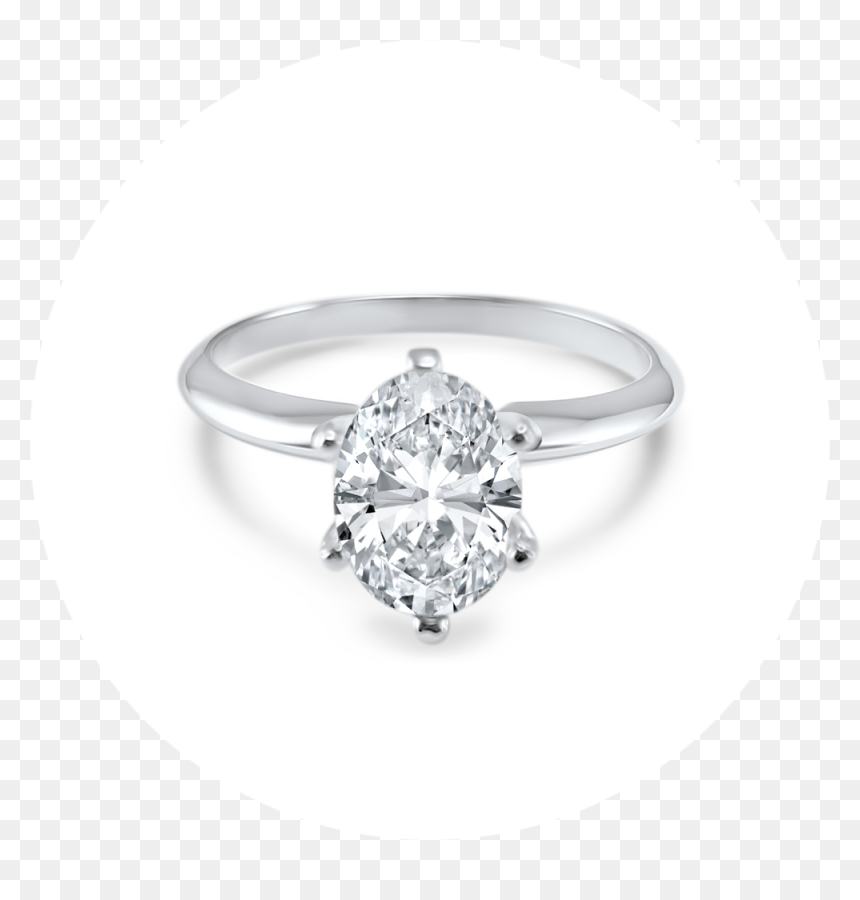 6 Prong Oval Front, HD Png Download - ring .png
