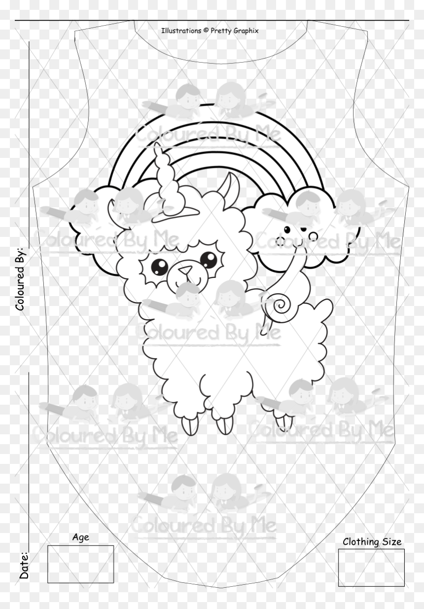 Llamacorn - One Piece - Line Art, HD Png Download - llama head png