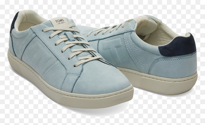 Toms Pastel Turquoise Nubuck Leather Mens Leandro Sneakers - Skate Shoe, HD Png Download - toms shoes logo png
