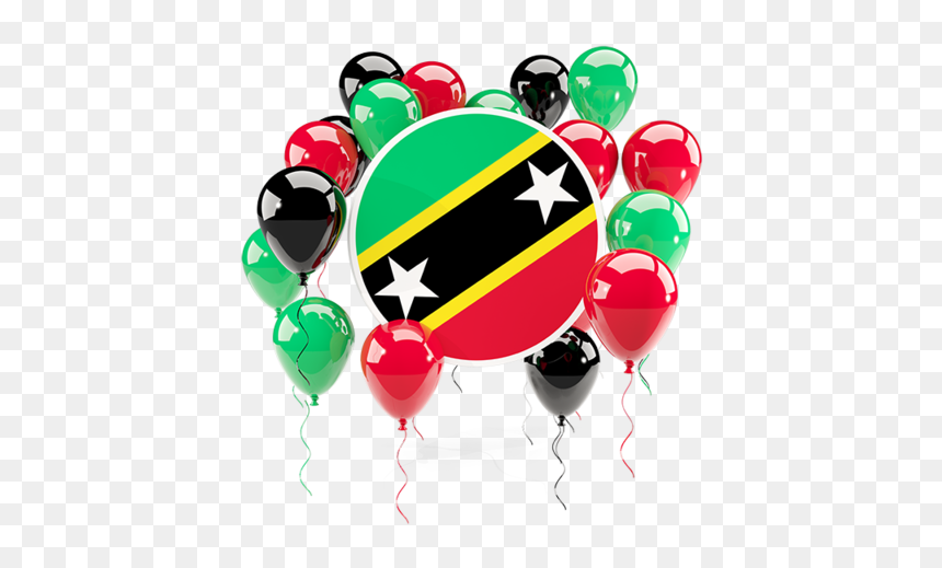 Round Flag With Balloons - St Kitts Balloons, HD Png Download - saint png
