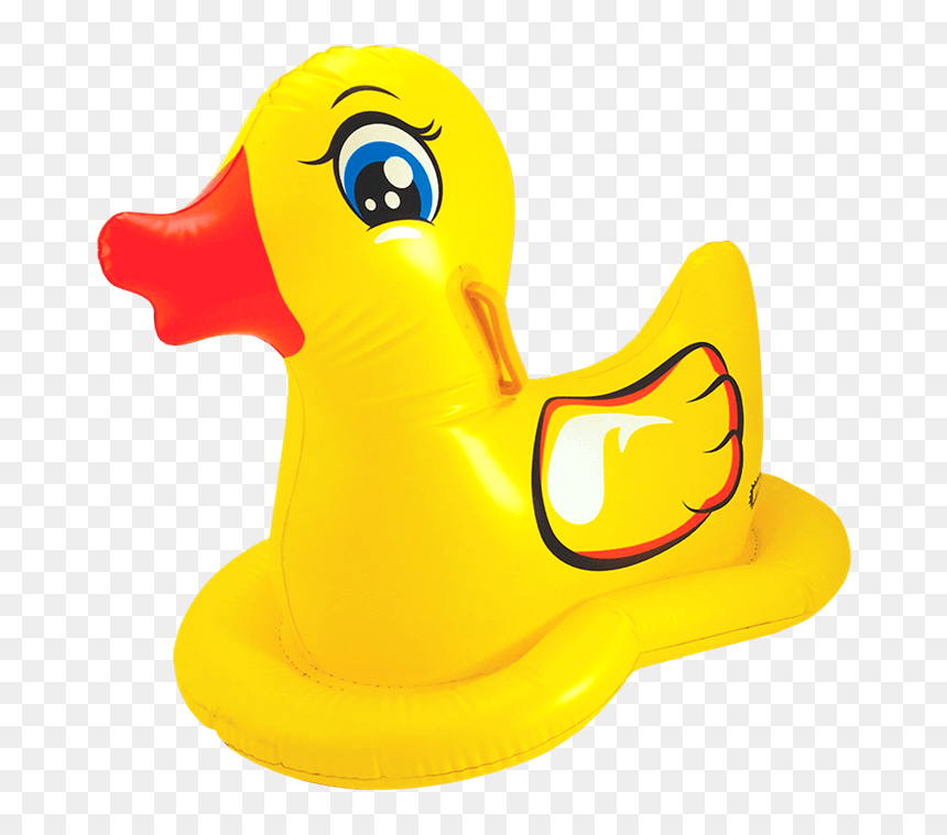 Wham O Ducky Ride On Inflatable Yellow Duck Shaped - Duck, HD Png Download - yellow duck png