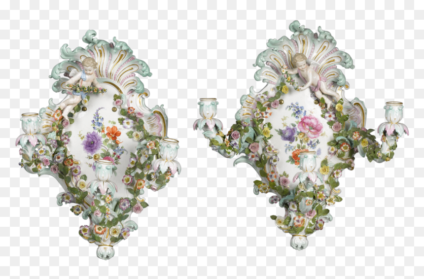 Meissen Wall Sconces - Earrings, HD Png Download - wall sconce png