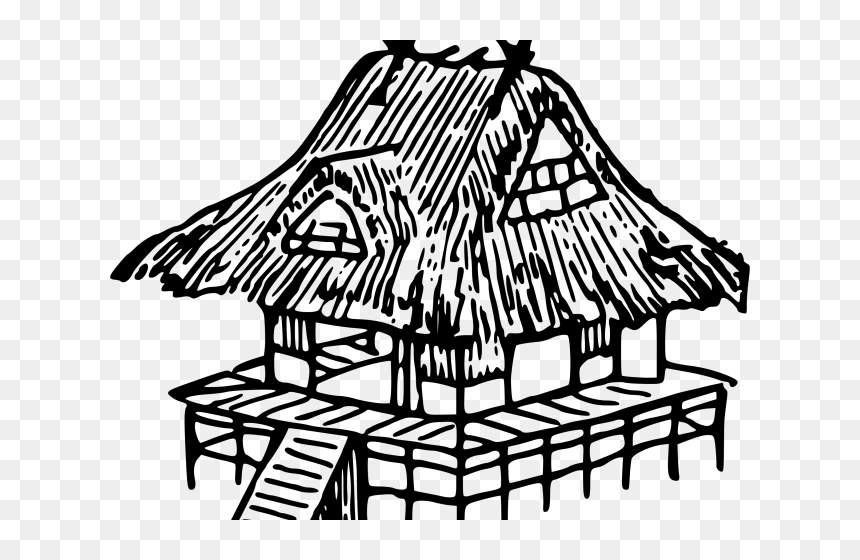 Hut Clipart Japanese - Hut Clipart Black And White, HD Png Download - tiki hut png