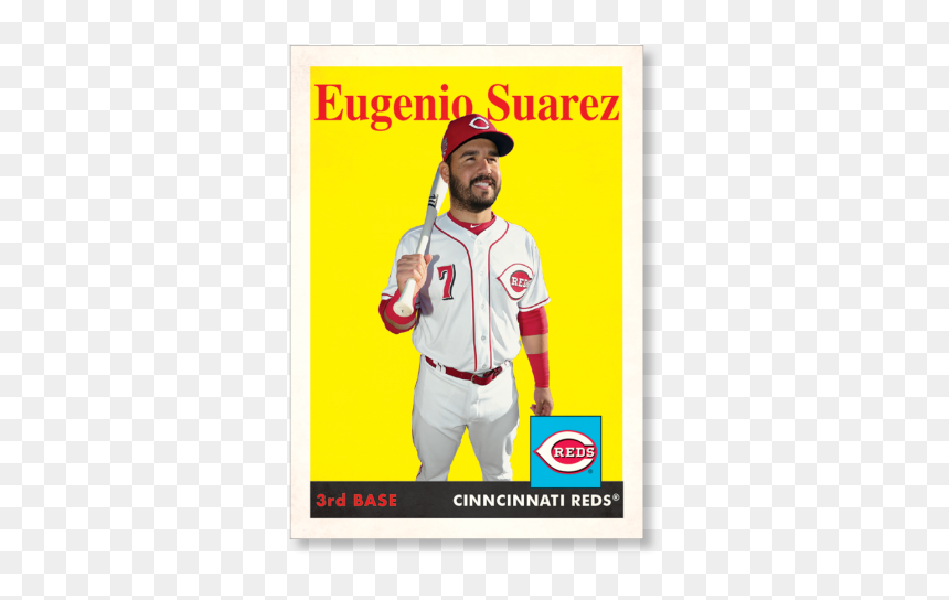 Eugenio Suarez 2019 Archives Baseball 1958 Topps Poster - Cincinnati Reds, HD Png Download - suarez png