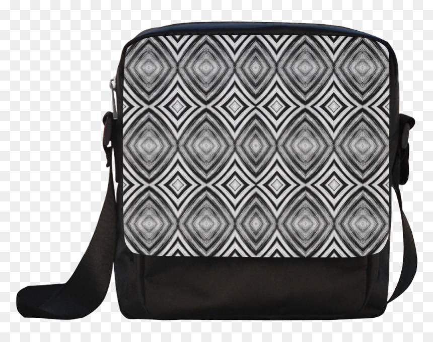 Black And White Diamond Pattern Crossbody Nylon Bags- - Messenger Bag, HD Png Download - body bag png
