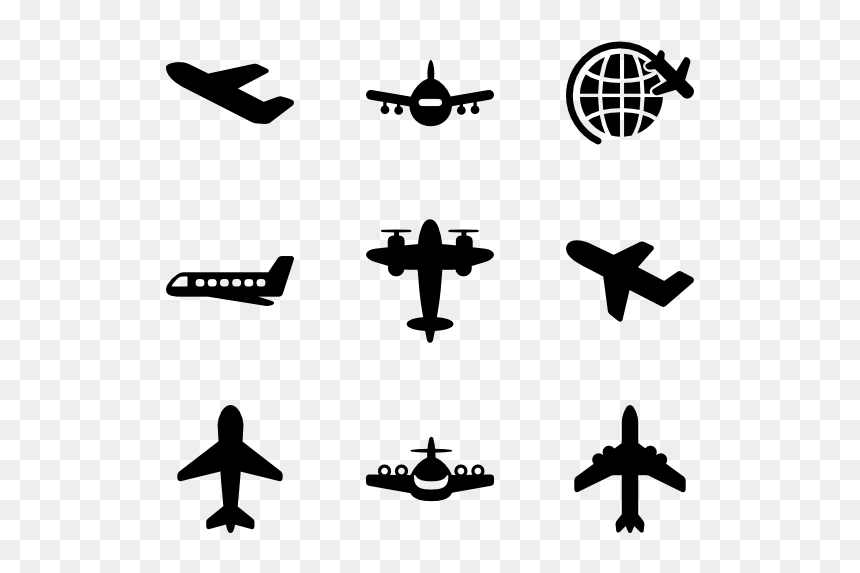 Transparent Background Plane Icon Png, Png Download - black airplane png