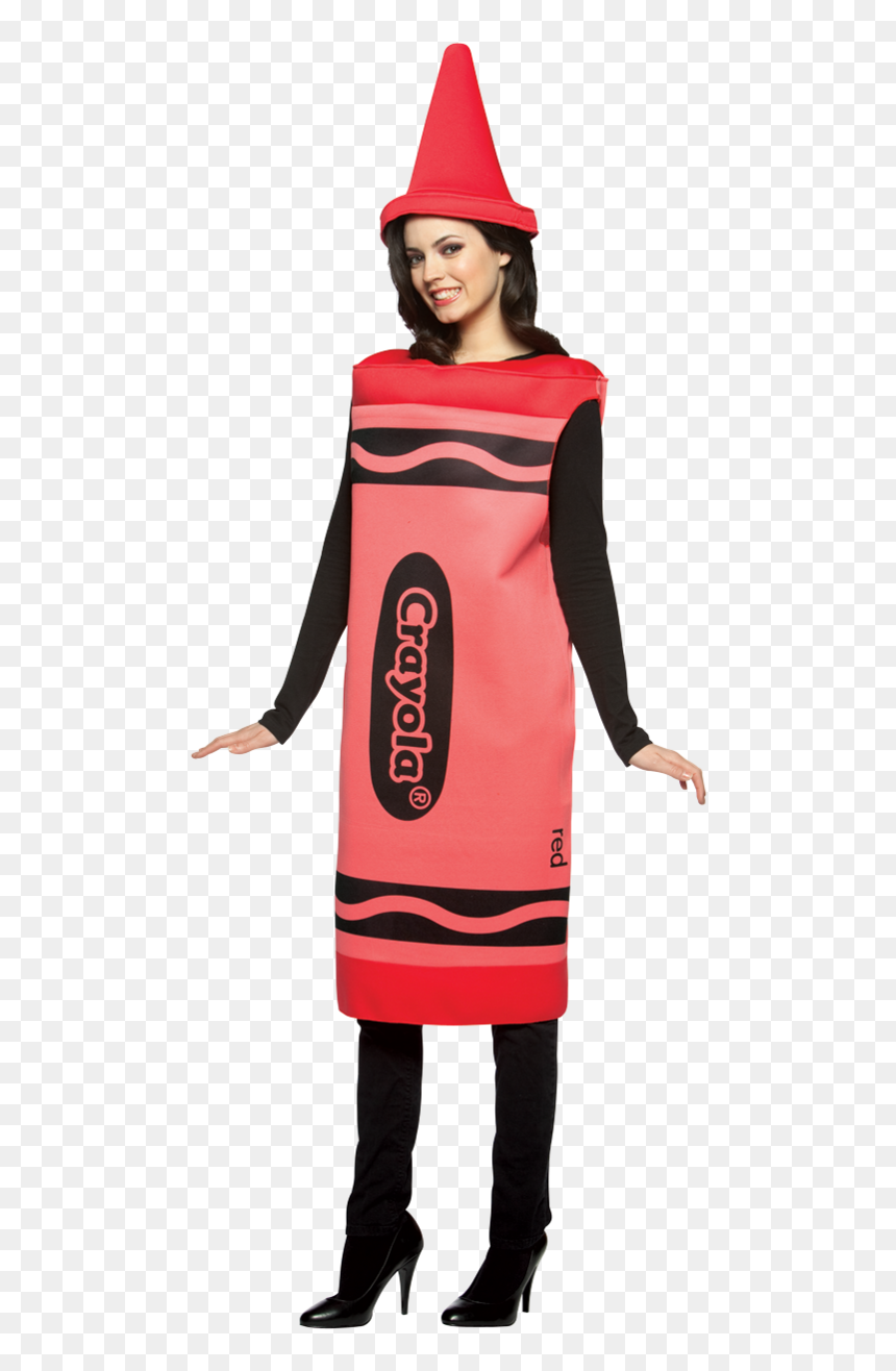 Womens Red Crayola Crayon Costume - Crayon Costume Adults, HD Png Download - crayola crayon png