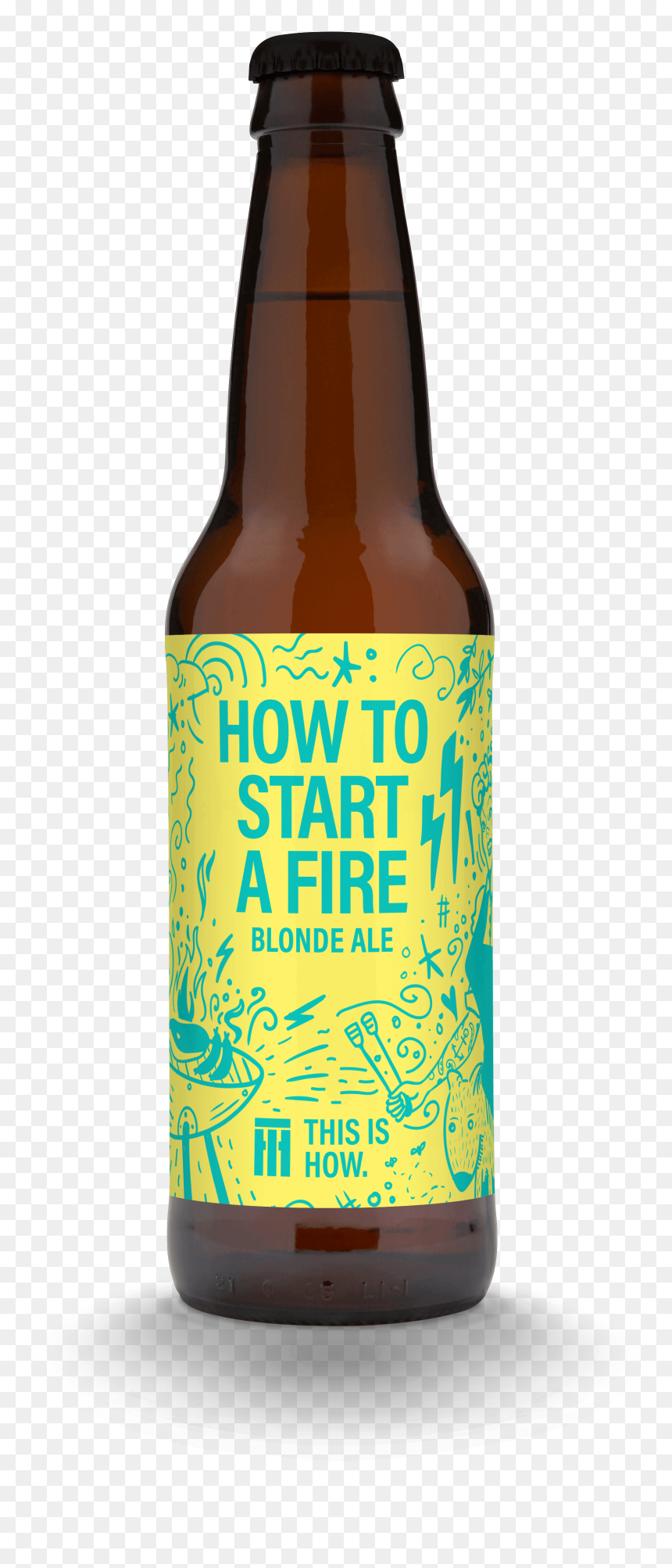 Beer Bottle, HD Png Download - 8 bit fire png
