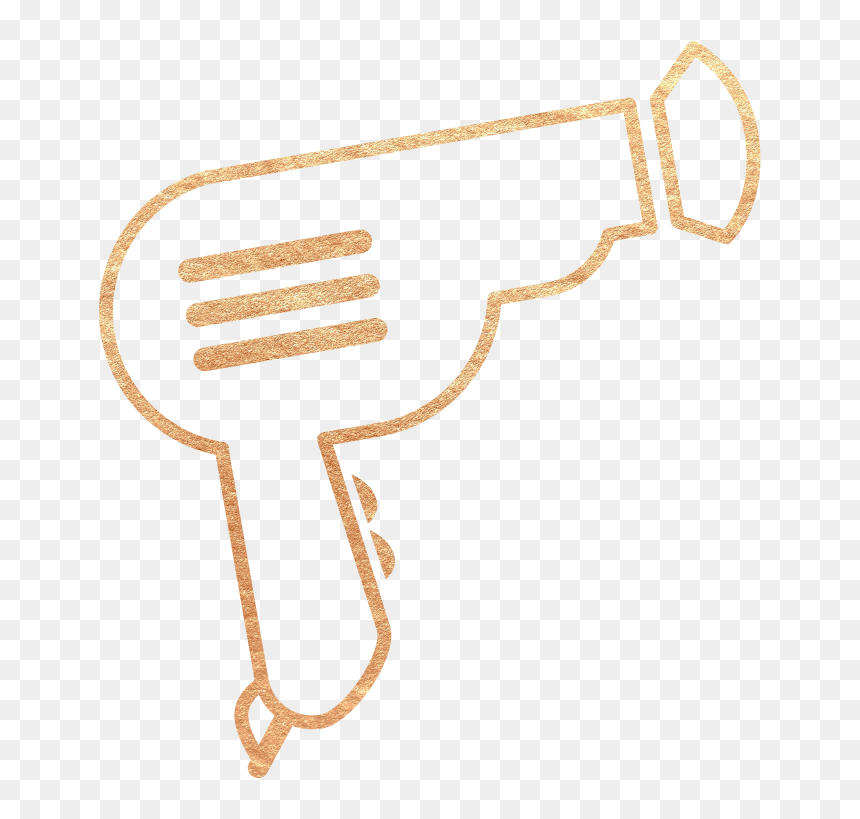 Gold Hairdryer Graphic - Emblem, HD Png Download - gold scissors png
