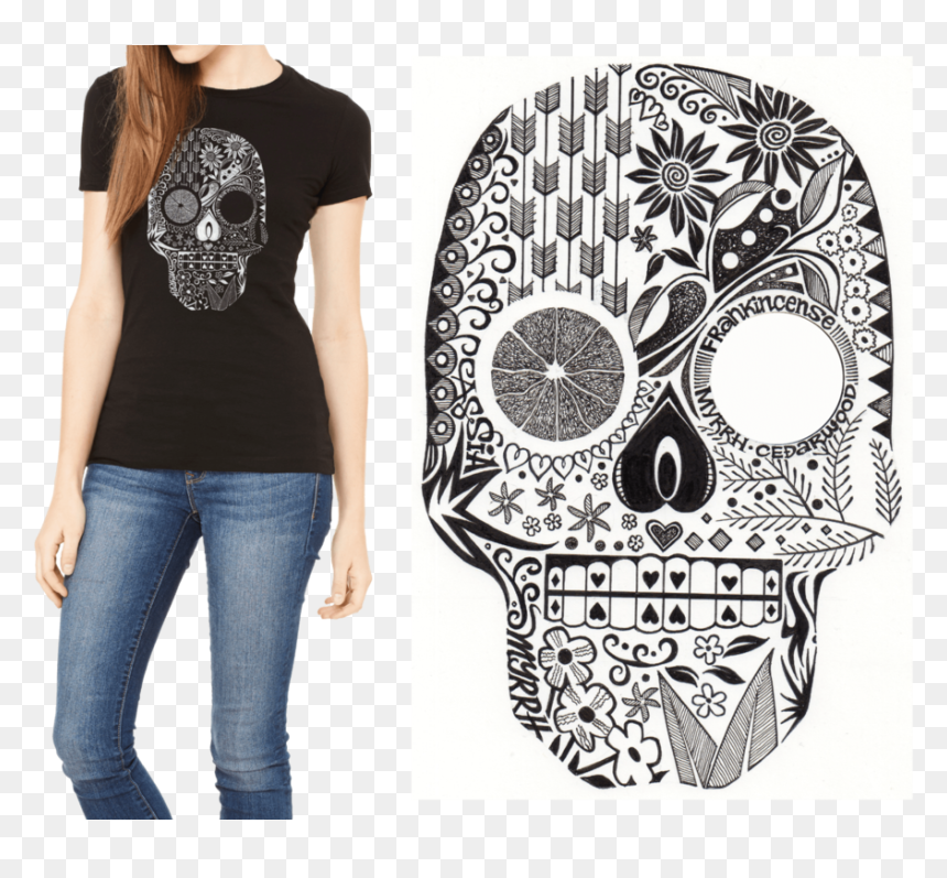 Hand Drawn Sugar Skull , Png Download - T Shirts Johnny Ramone, Transparent Png - sugar skulls png