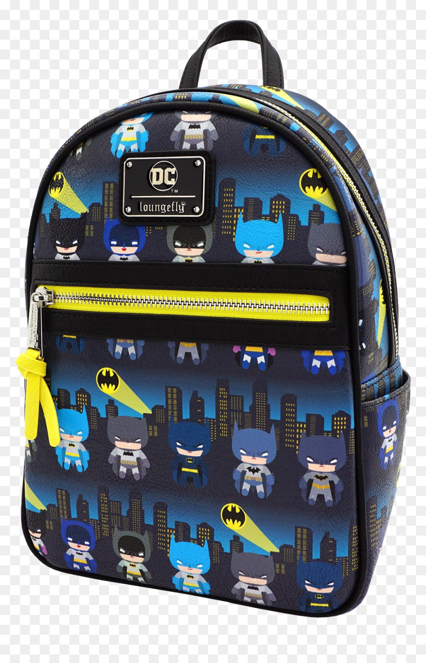 Gotham City Chibi Print Mini Backpack Image - Loungefly Dc Chibi Backpack, HD Png Download - batman chibi png