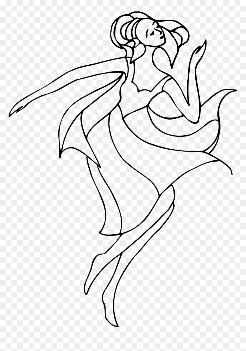 Black And White Line Art Drawing Dance - Dancer Art Line Drawing, HD Png Download - angelina ballerina png