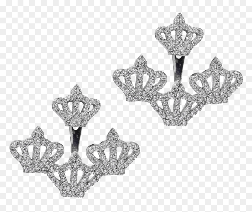 Crown Earcuff Earrings - Tiara, HD Png Download - silver tiara png