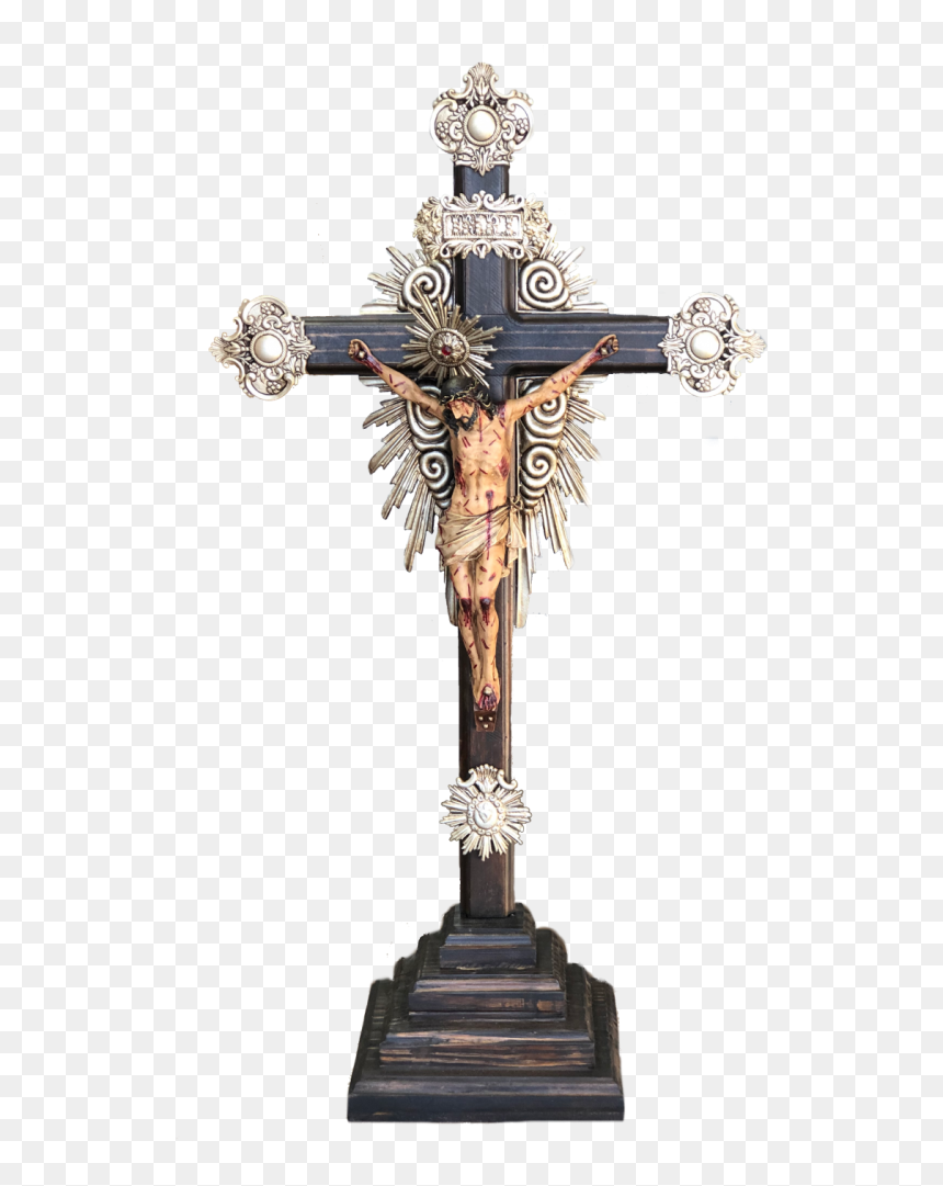 Crucifixo Barroco Com Base - Crucifix, HD Png Download - jesus cristo png