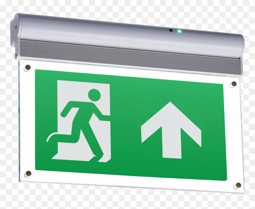 230v Ip20 Wall Or Ceiling Mounted Led Emergency Exit - Hanging Emergency Exit Sign, HD Png Download - green street sign png