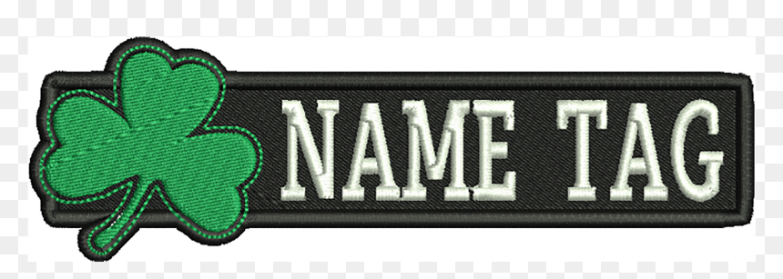 New Irish Clover Custom Embroidered Name Tag Biker - Shamrock, HD Png Download - irish clover png