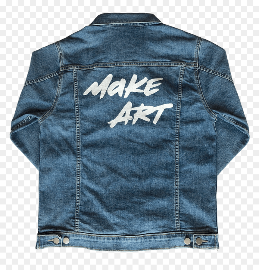 Make Art Men"s Denim Jacket - Denim Jacket Back Png, Transparent Png - denim jacket png