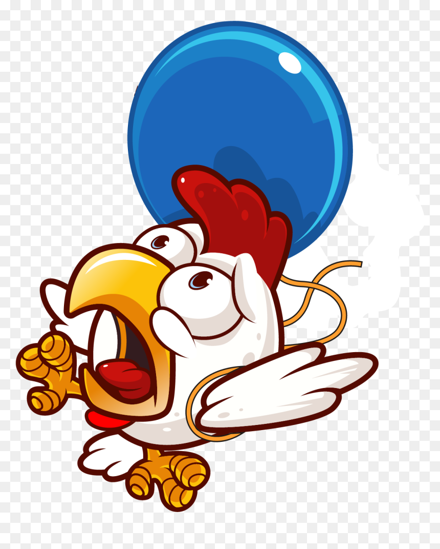 Balloon Fighter Chicken - Cartoon, HD Png Download - chicken png cartoon