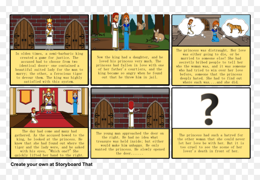 The Lady Or The Tiger - Lady Or The Tiger Storyboard, HD Png Download - angry woman png