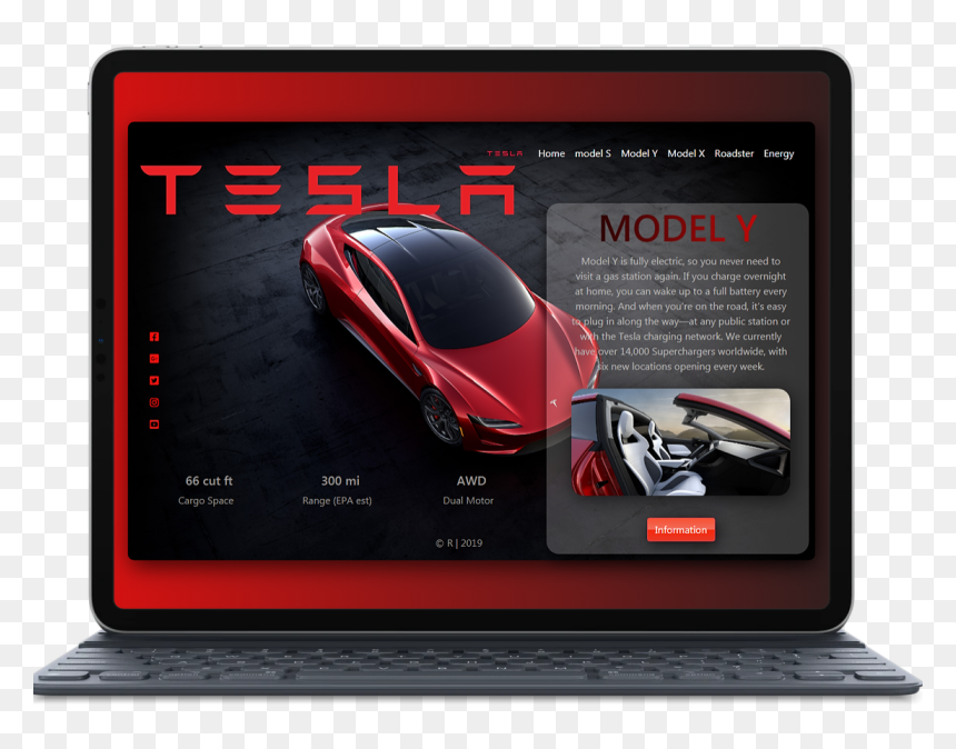 Smartmockups K0mk3334 - Netbook, HD Png Download - tesla roadster png