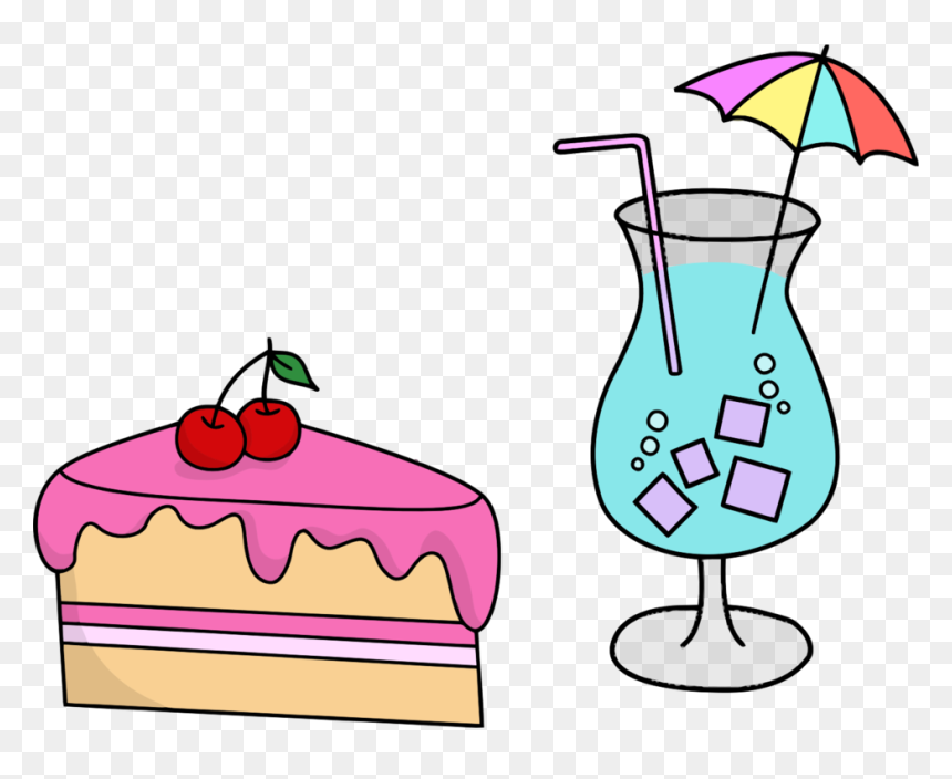 Drawing Animation Animated Cartoon Cake - Cake And Drink Cartoon, HD Png Download - cartoon cake png