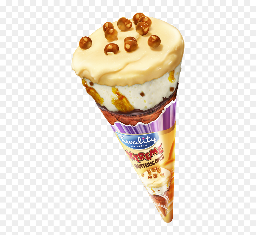Butterscotch Flavour Ice Cream, HD Png Download - vanilla ice cream cone png