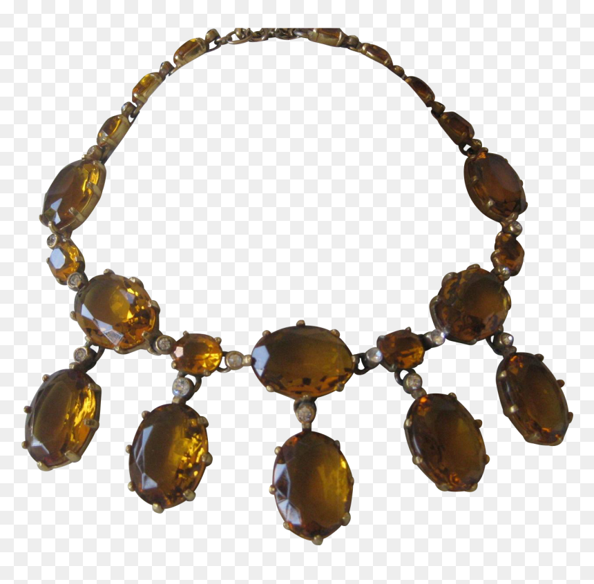 Rare Early Eisenberg Large Citrine Glass & Rhinestones, HD Png Download - rhinestones png