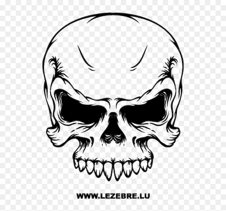 Skull White And Black Transparent, HD Png Download - totenkopf png