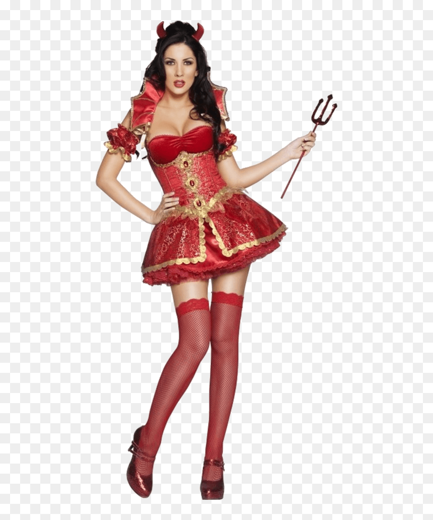 Devil Dress Costume - Fever Kollektion Teufelin Kostüm Mit Kleid Korsett, HD Png Download - sexy costume png