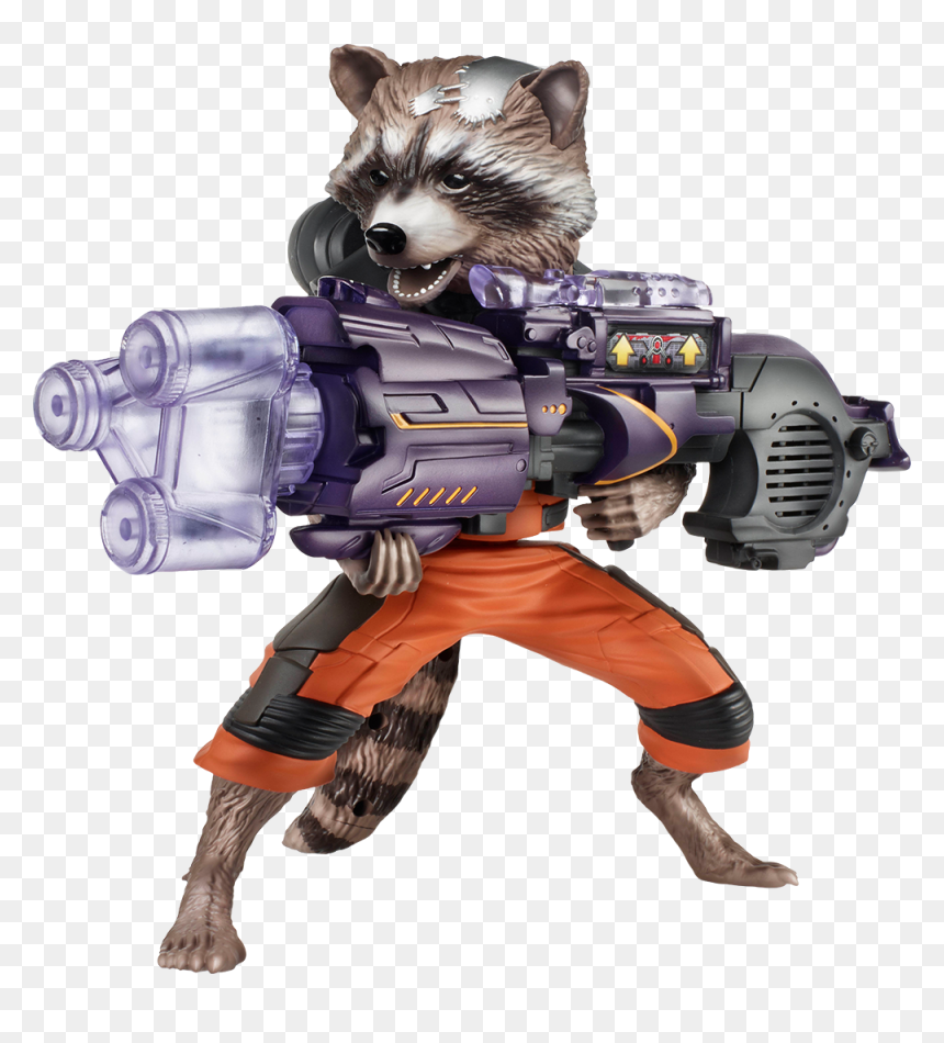 Guardians Of The Galaxy - Big Blastin Rocket Raccoon Figure, HD Png Download - rocket racoon png