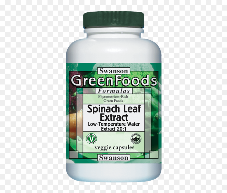 Swanson Spinach Leaf Extract 20 1 650 Mg 60 Veg Caps - Ecklonia Cava Buy, HD Png Download - spinach leaf png