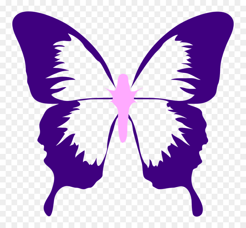 Butterfly Png Black And White, Transparent Png - purple wings png