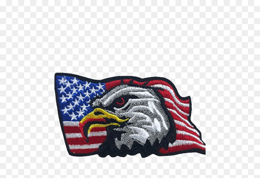 Eagle Amercian Flag Iron On Patch - Embroidered Patch, HD Png Download - american flag patch png