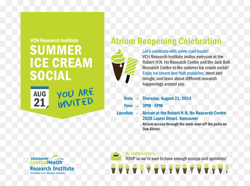 2014 Vchri Icecream Social Invitation - Sign, HD Png Download - ice cream social png