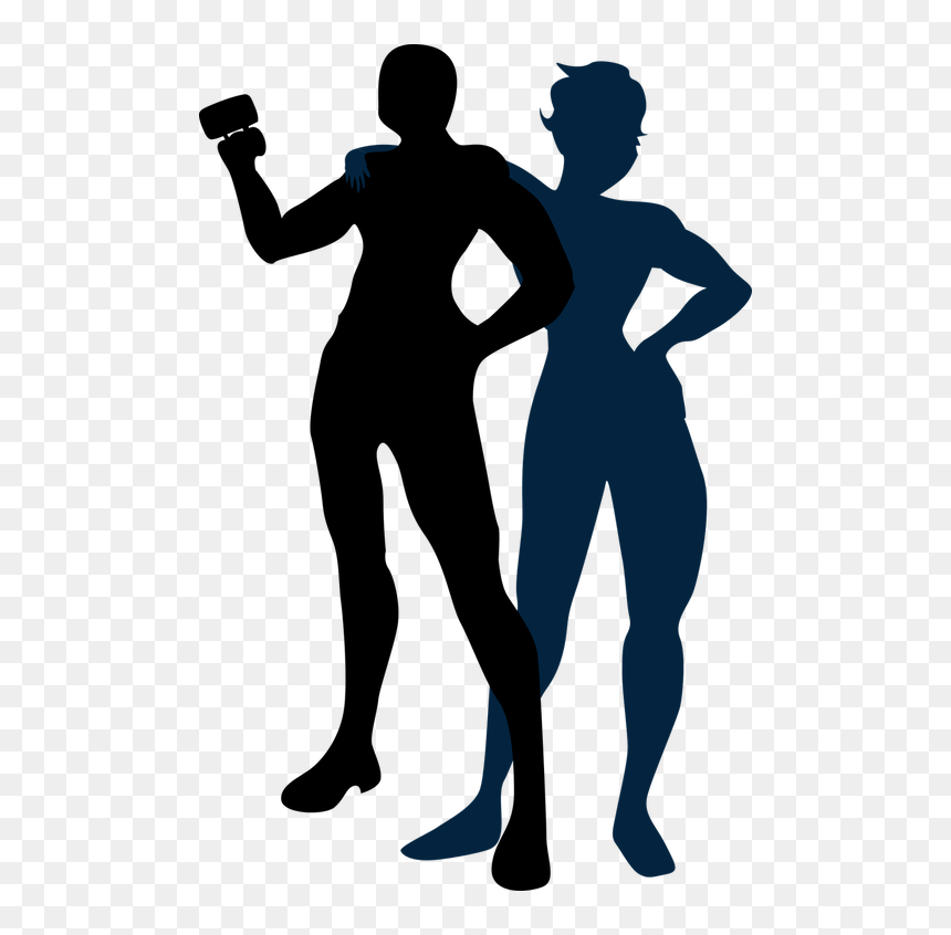 Man With Cup Silhouette Man And Woman Silhouette Couple, HD Png Download - gavel silhouette png