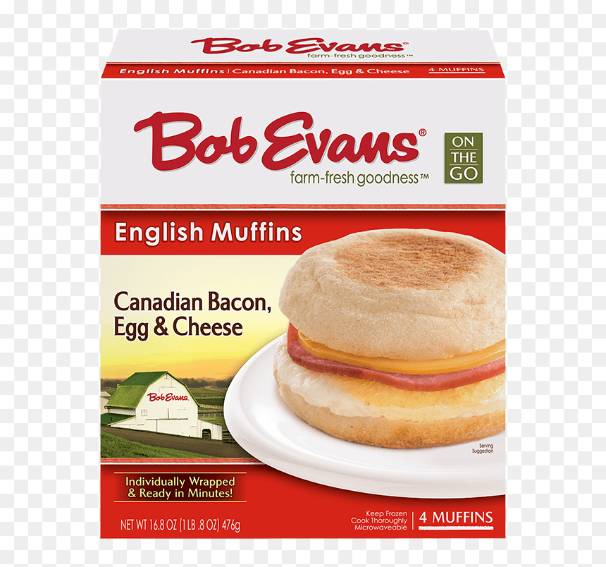 Bob Evans Canadian Bacon Egg Cheese English Muffin, HD Png Download - breakfast sandwich png
