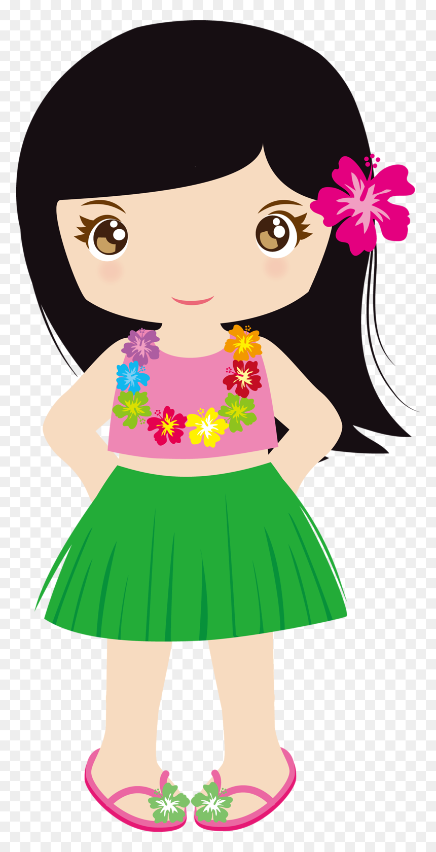 Luau Clipart Dinner Dance - Niña Clipart, HD Png Download - hula dancer png