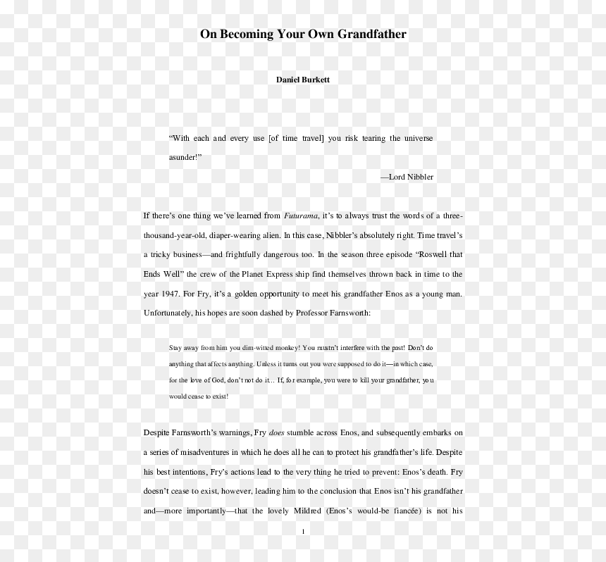 Document, HD Png Download - professor farnsworth png