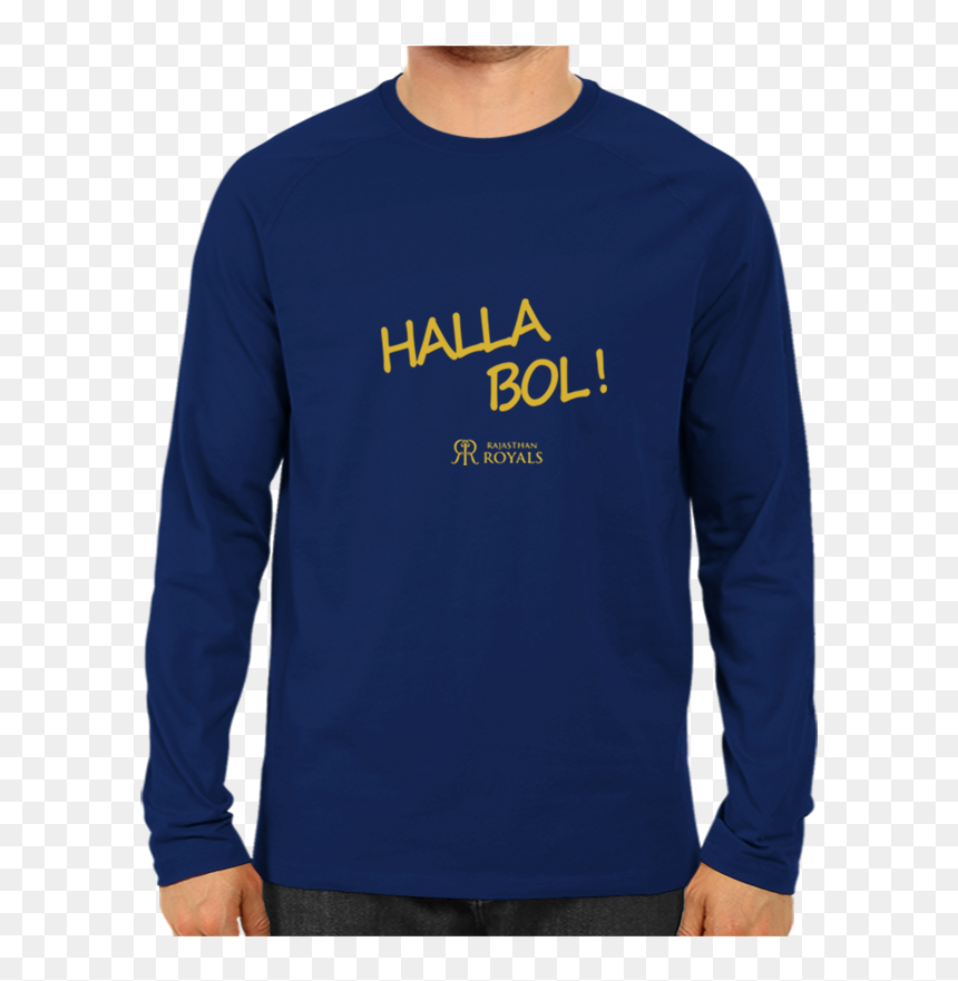 Long-sleeved T-shirt, HD Png Download - rajasthan royals logo png