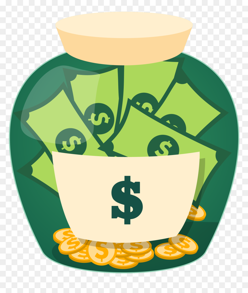 Jar Of Money Clipart, HD Png Download - money png