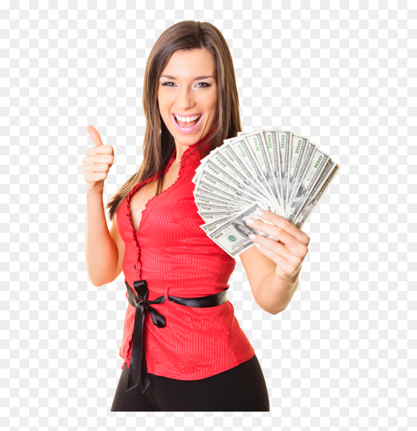Woman With Money Png, Transparent Png - money png