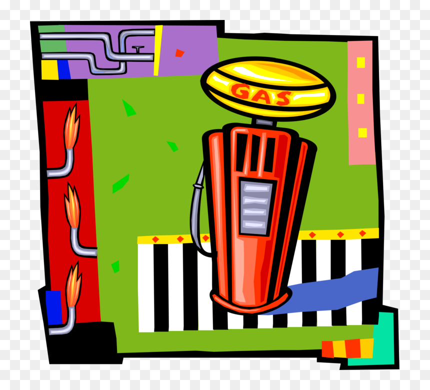 Vector Illustration Of Fossil Fuel Petroleum Gas Service - Benzin Clipart Zapfsäule, HD Png Download - gas pump clip art png