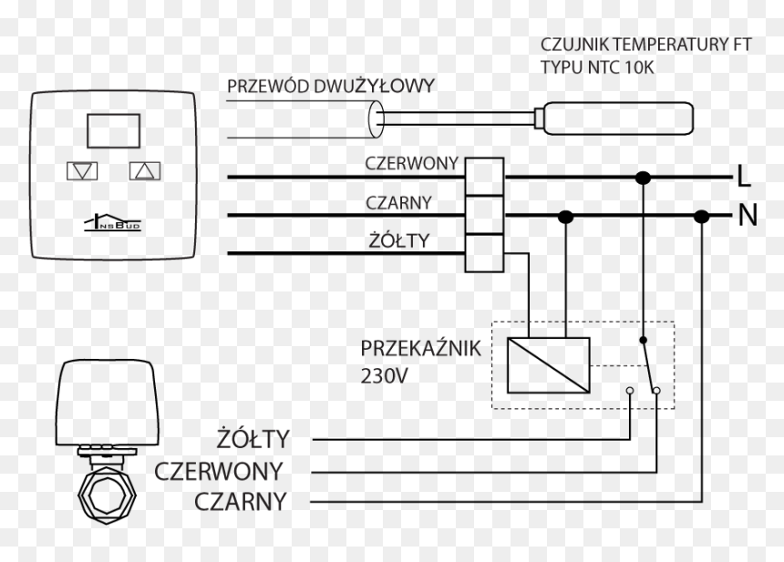 Schemat Podłączenia Termostatu Pokojowego, HD Png Download - ib png