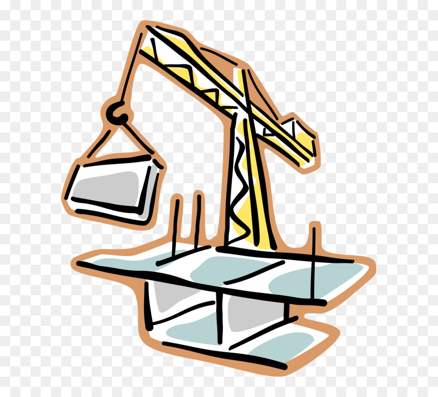 Vector Illustration Of Construction Industry Crane, HD Png Download - crane hook png