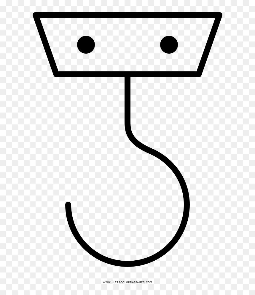 Crane Hook Coloring Page - Line Art, HD Png Download - crane hook png