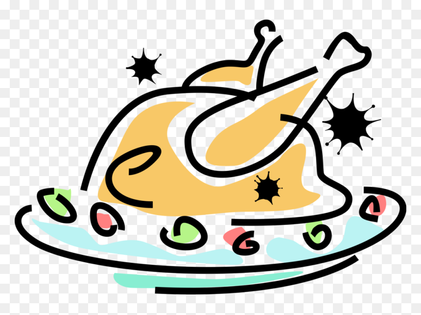 Vector Illustration Of Roast Turkey Traditional Christmas, HD Png Download - turkey vector png