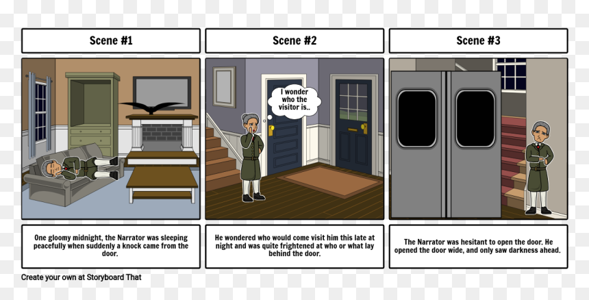 "the Raven - Cartoon, HD Png Download - edgar allan poe png