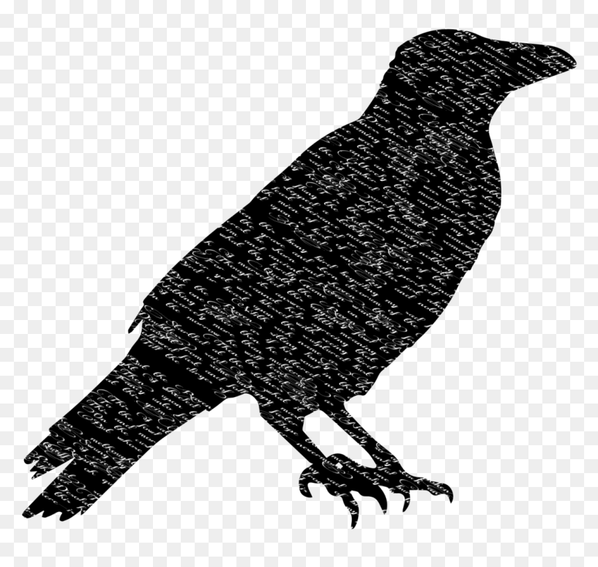 Silhouette Crow Clipart, HD Png Download - edgar allan poe png