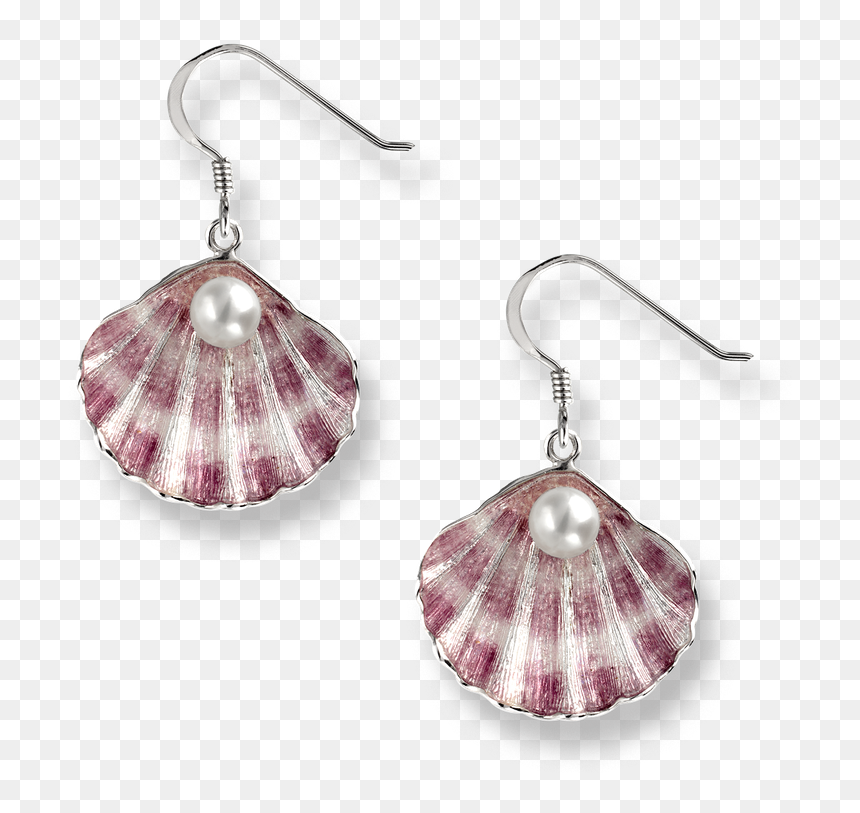 Nicole Barr Designs Sterling Silver Shell Wire Earrings - Earrings, HD Png Download - purple shell png