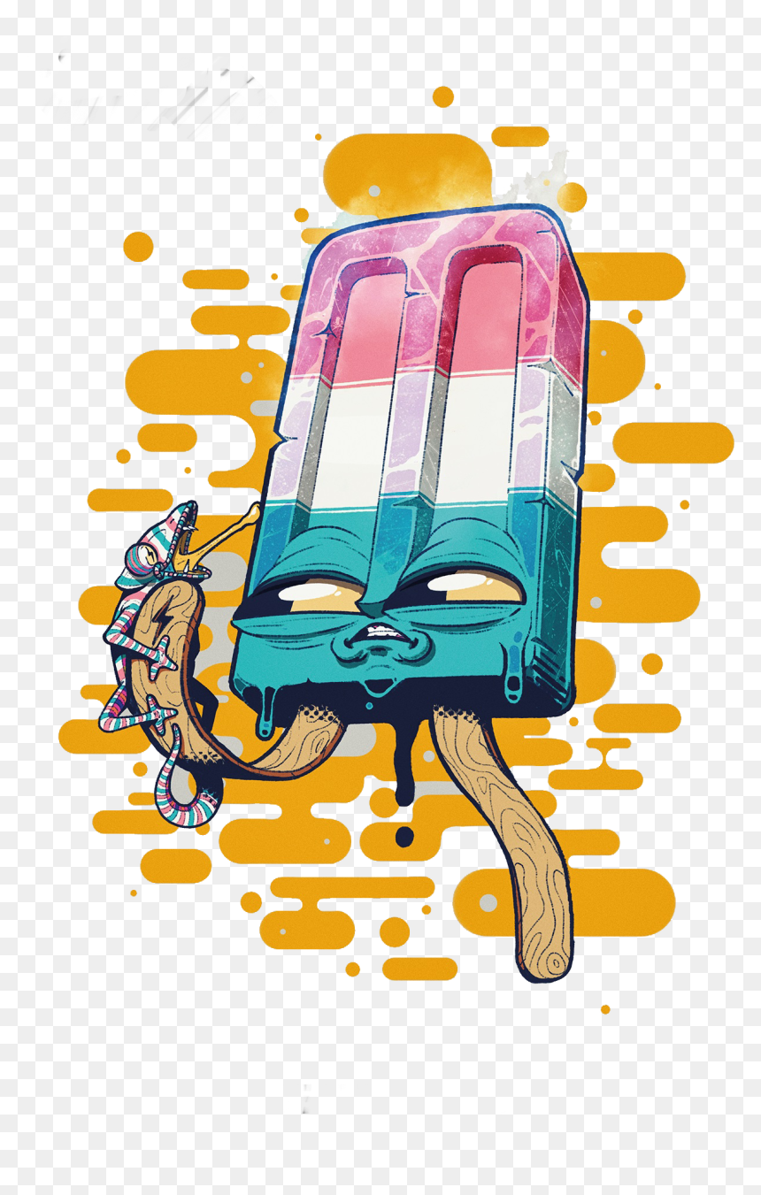 Monster Ice Cream Drawing, HD Png Download - 3d graffiti png